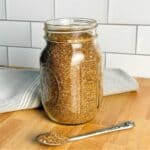 A jar full of homemade sweet and smoky rub